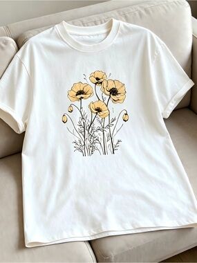 Comfort Colors Flowers white Women Men T-shirt Unisex